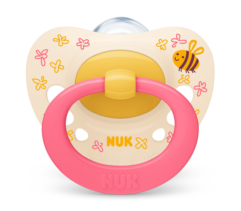 NUK - SIGNATURE Πιπίλα Σιλικόνης 18-36m λευκό (σχέδιο μέλισσα) - 1τεμ. 10.739.703
